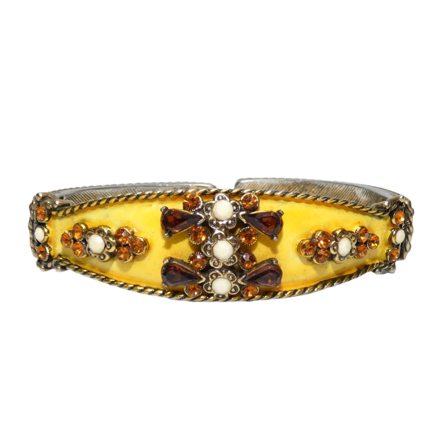 Tura for Christian Dior Yellow Enamel Bracelet & Earrings
