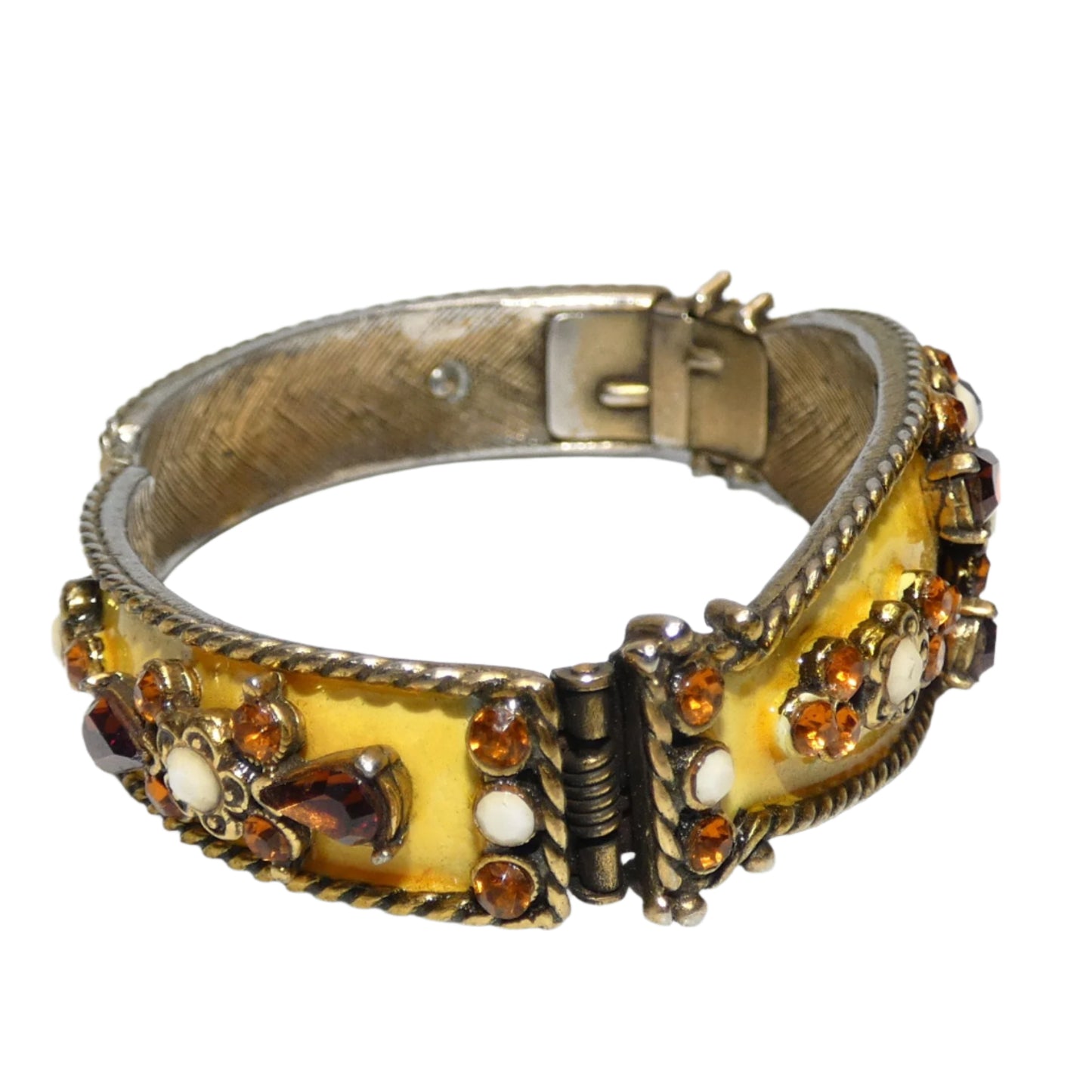 Tura for Christian Dior Yellow Enamel Bracelet & Earrings