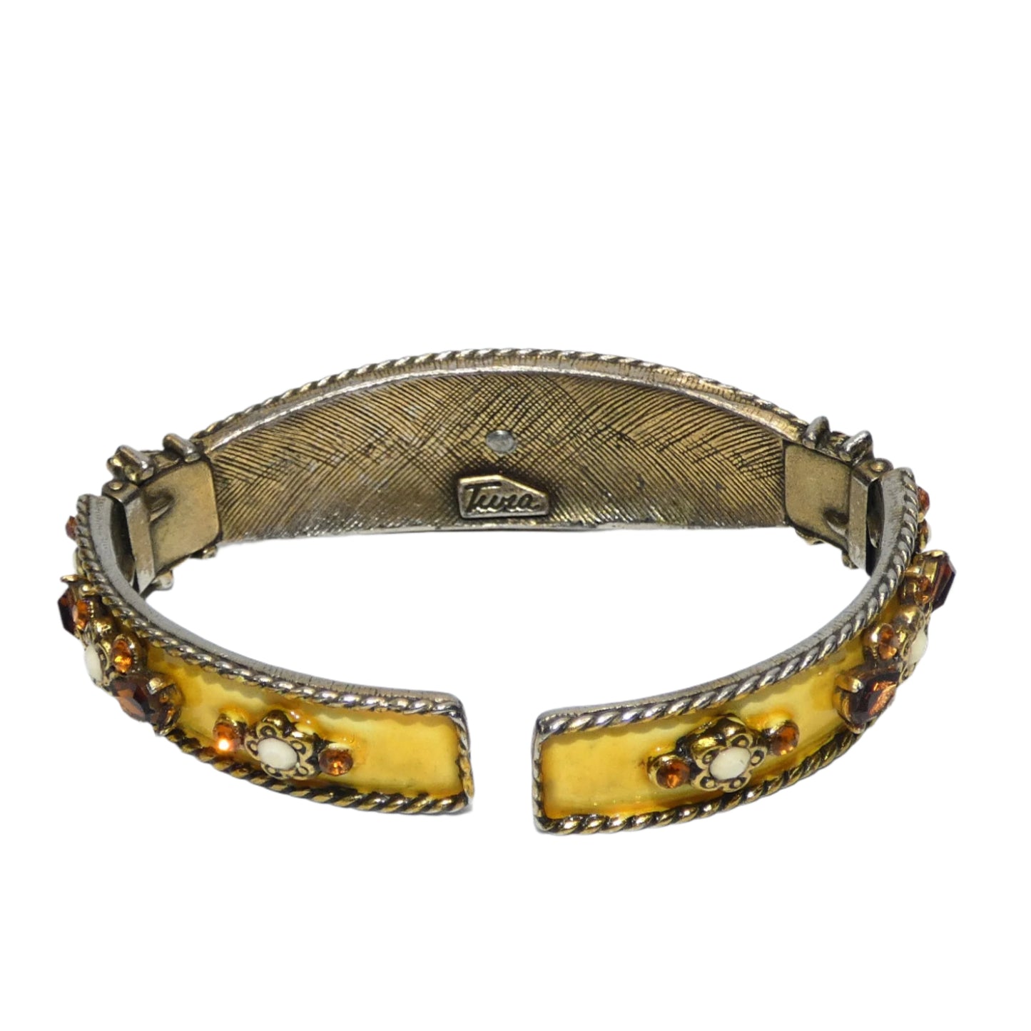 Tura for Christian Dior Yellow Enamel Bracelet & Earrings