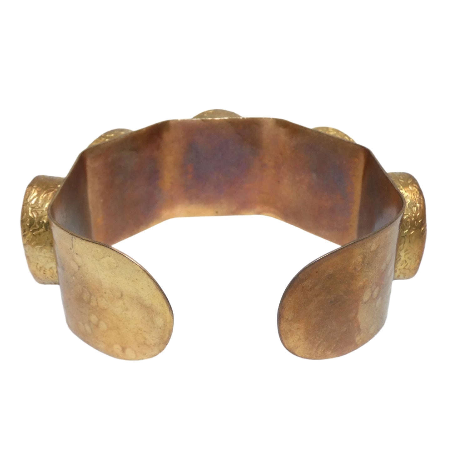 Custom Ruby & Amethyst Brass Cuff