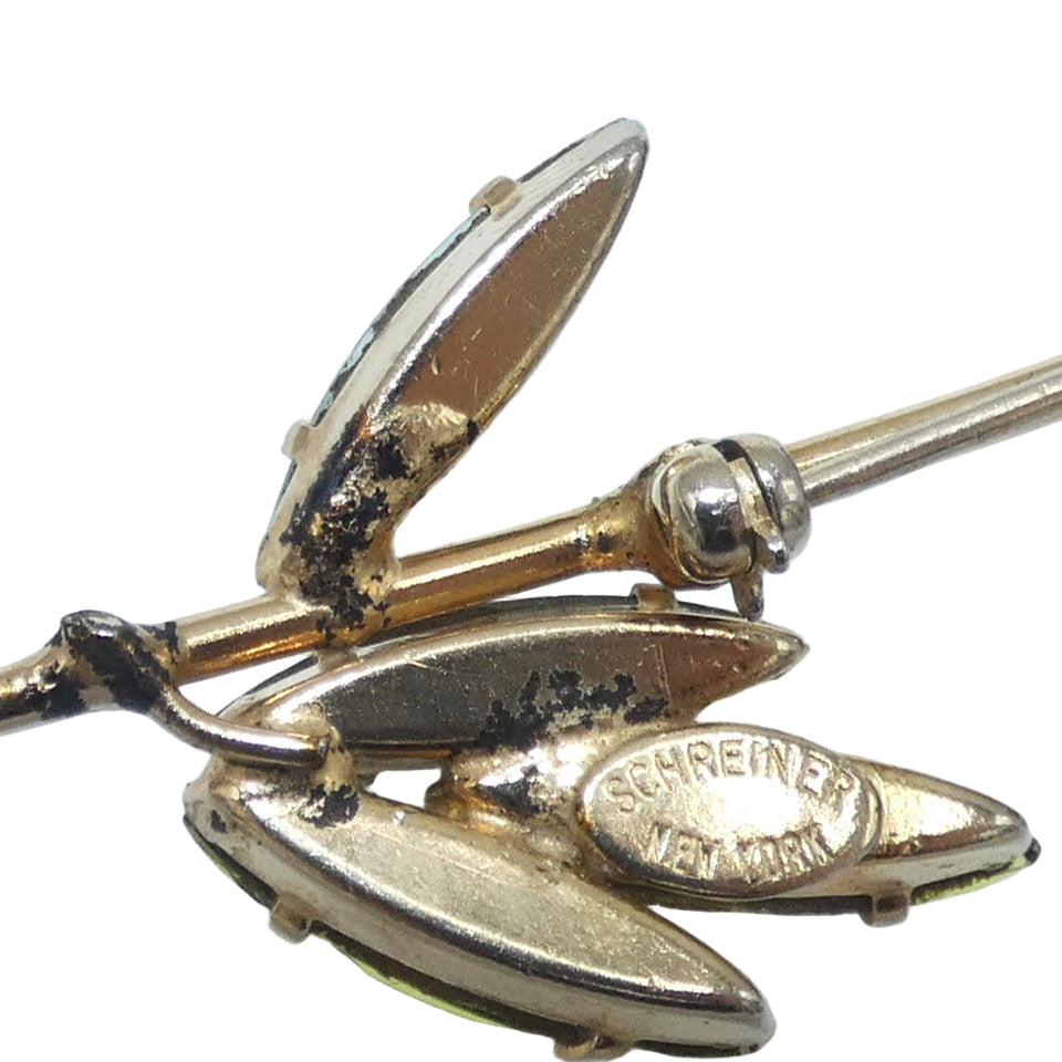 Schreiner Flower Brooch & Clip-On Earrings