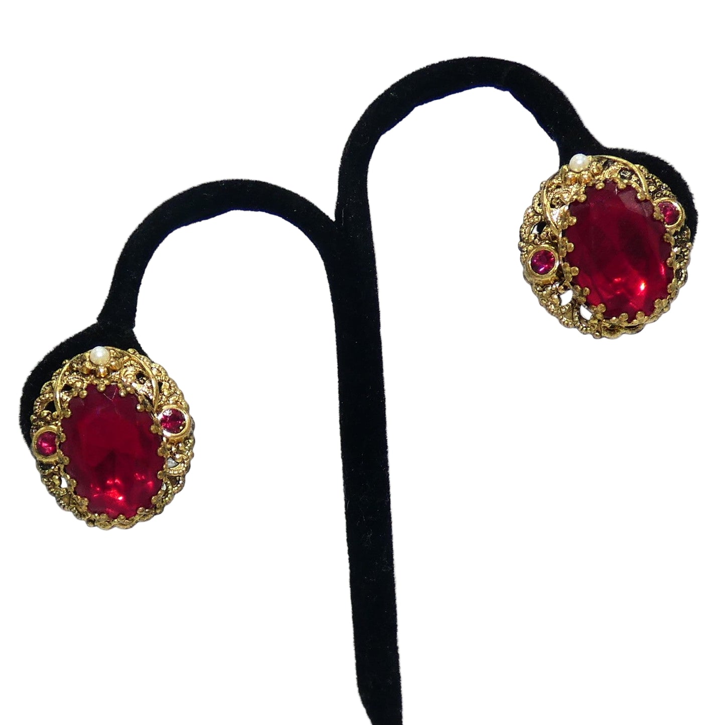 Fillagree West Germany Brooch & Clip-On Earrings