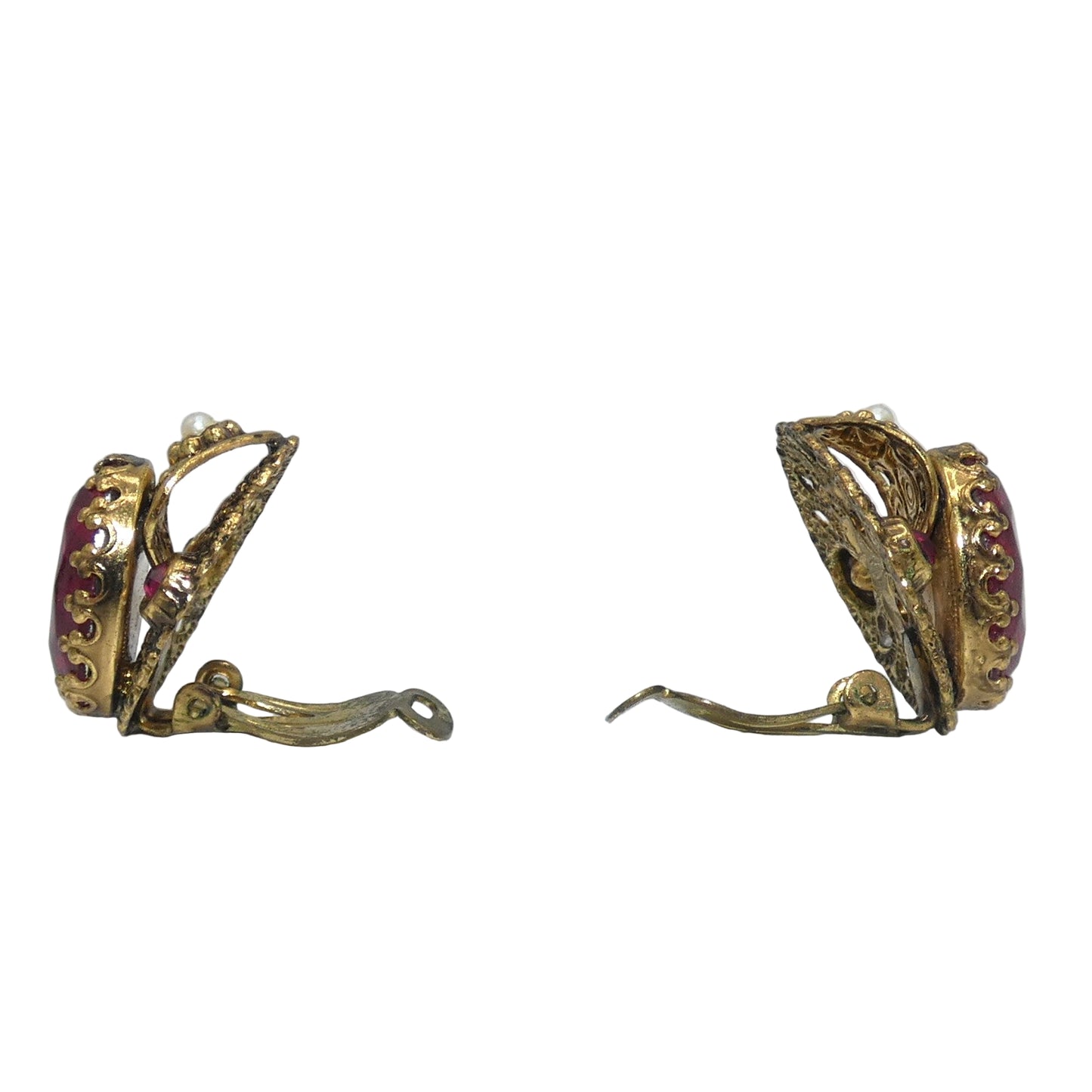 Fillagree West Germany Brooch & Clip-On Earrings