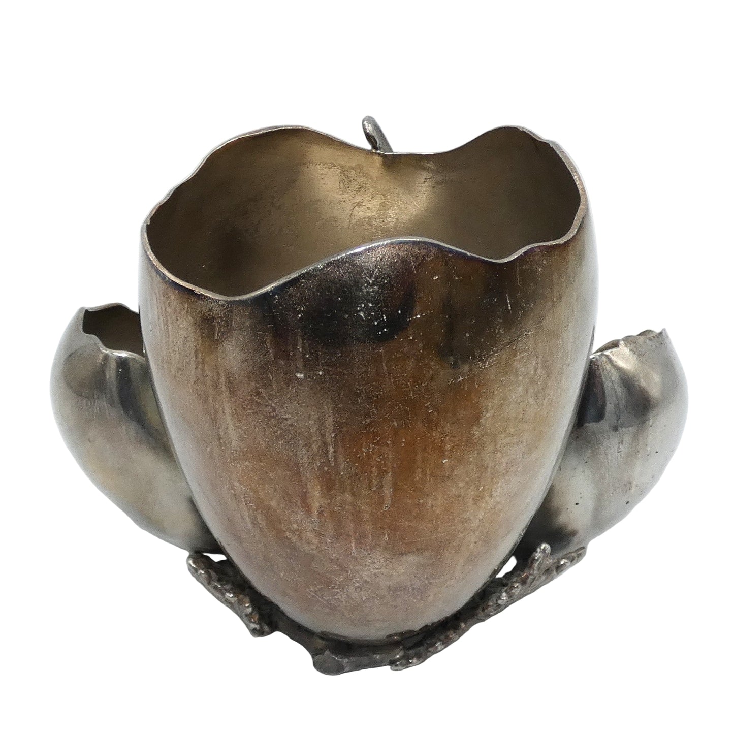 Victor Silverplate Cigarette & Match Holder with Rabbit & Wishbone