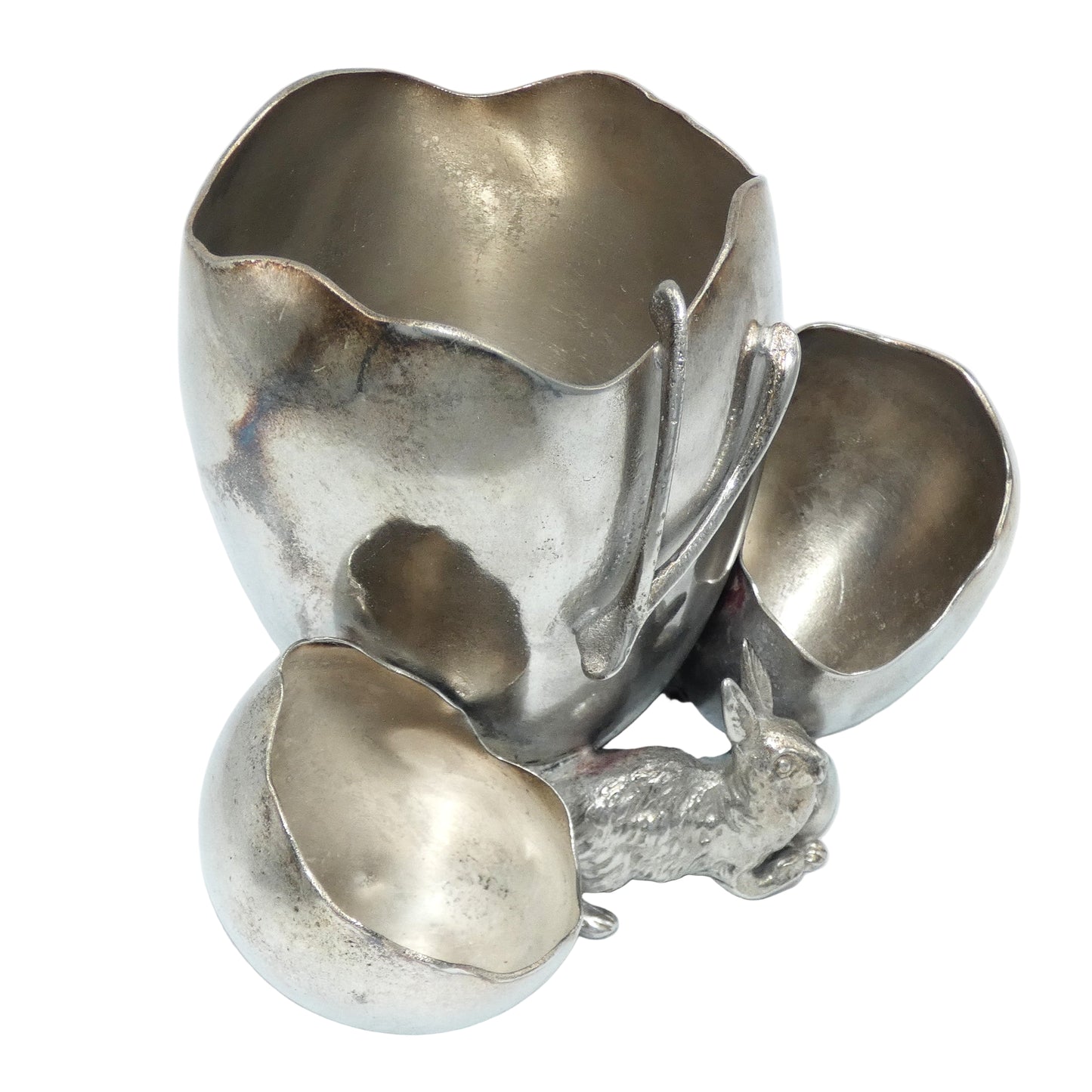 Victor Silverplate Cigarette & Match Holder with Rabbit & Wishbone
