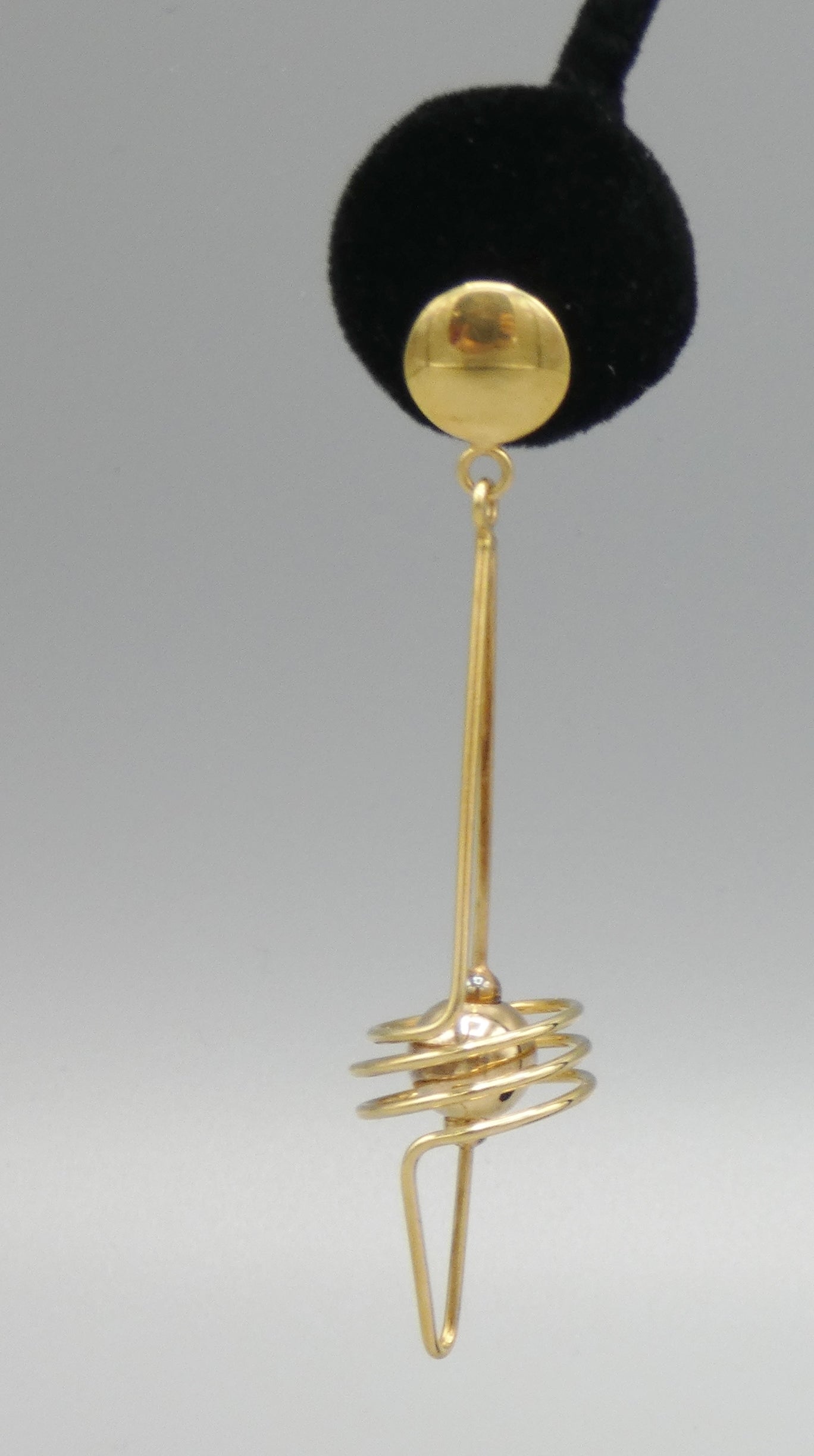 14k Gold long swirl earrings