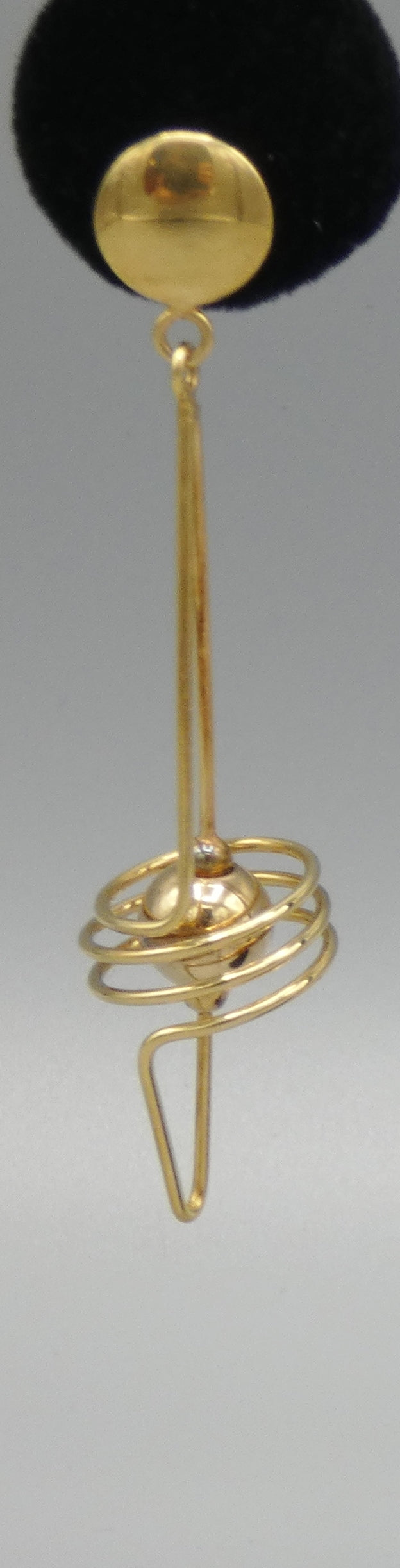 14k Gold long swirl earrings
