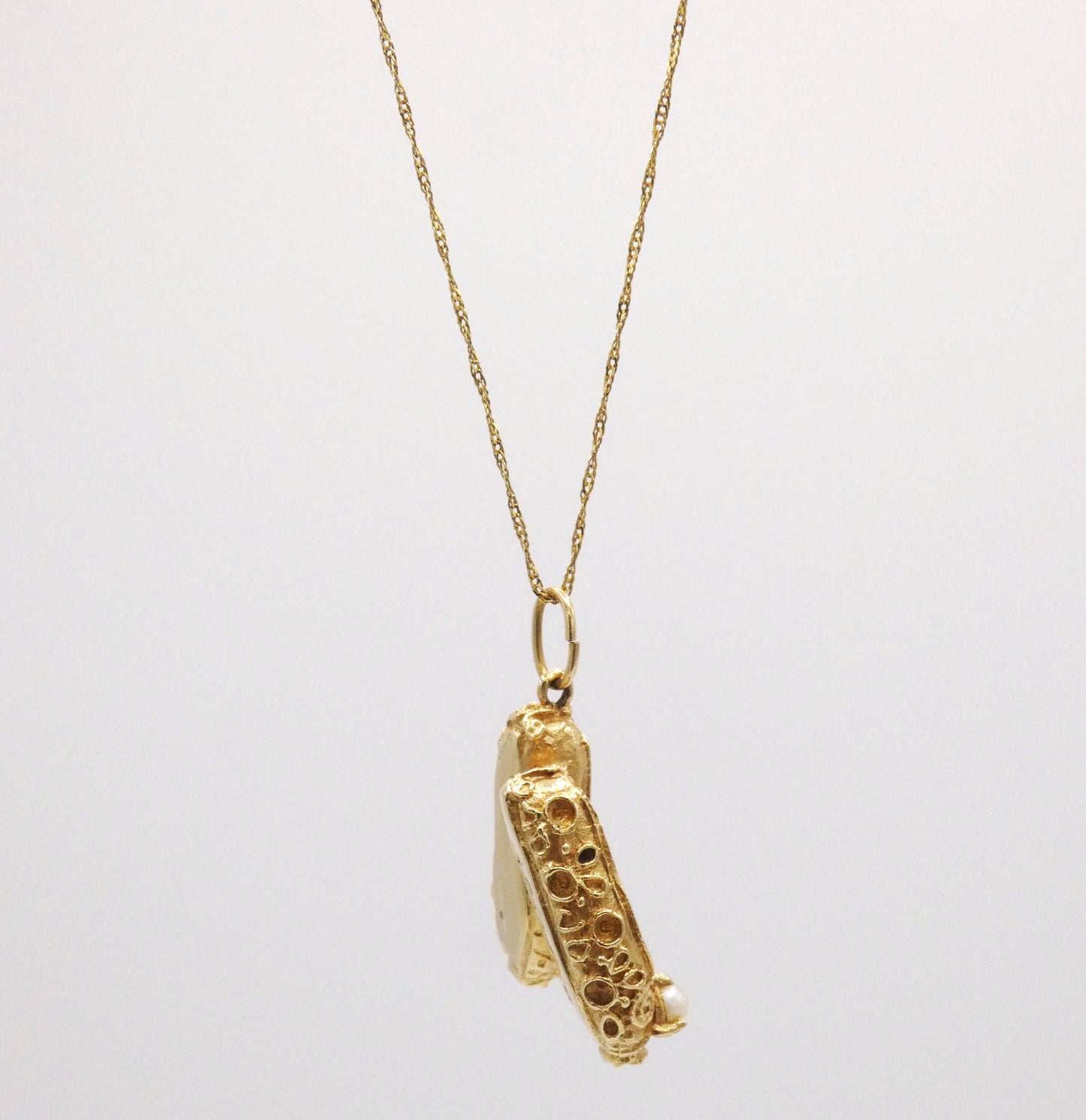 14K Gold Ballerina Slippers Necklace