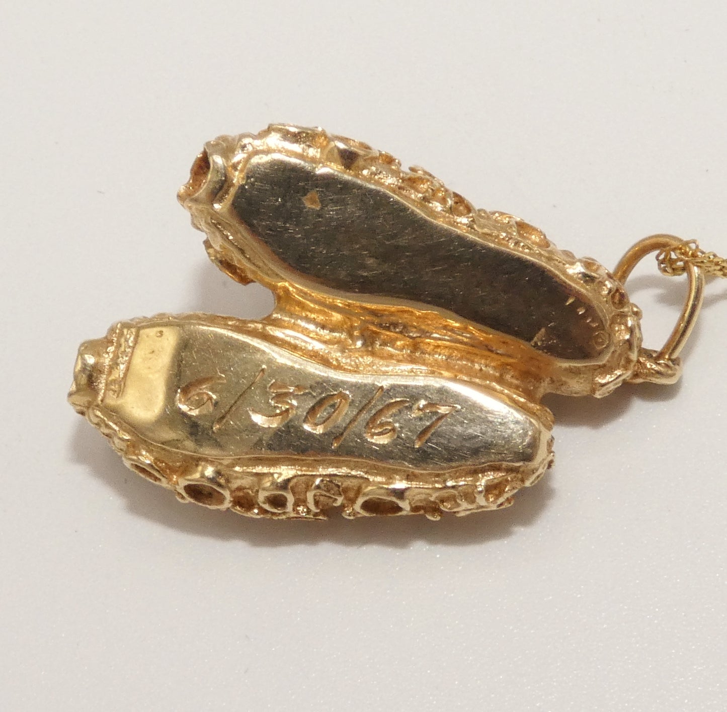 14K Gold Ballerina Slippers Necklace