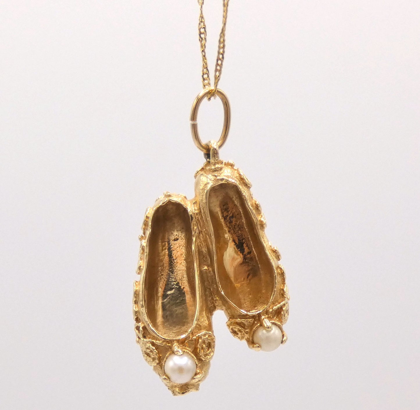 14K Gold Ballerina Slippers Necklace