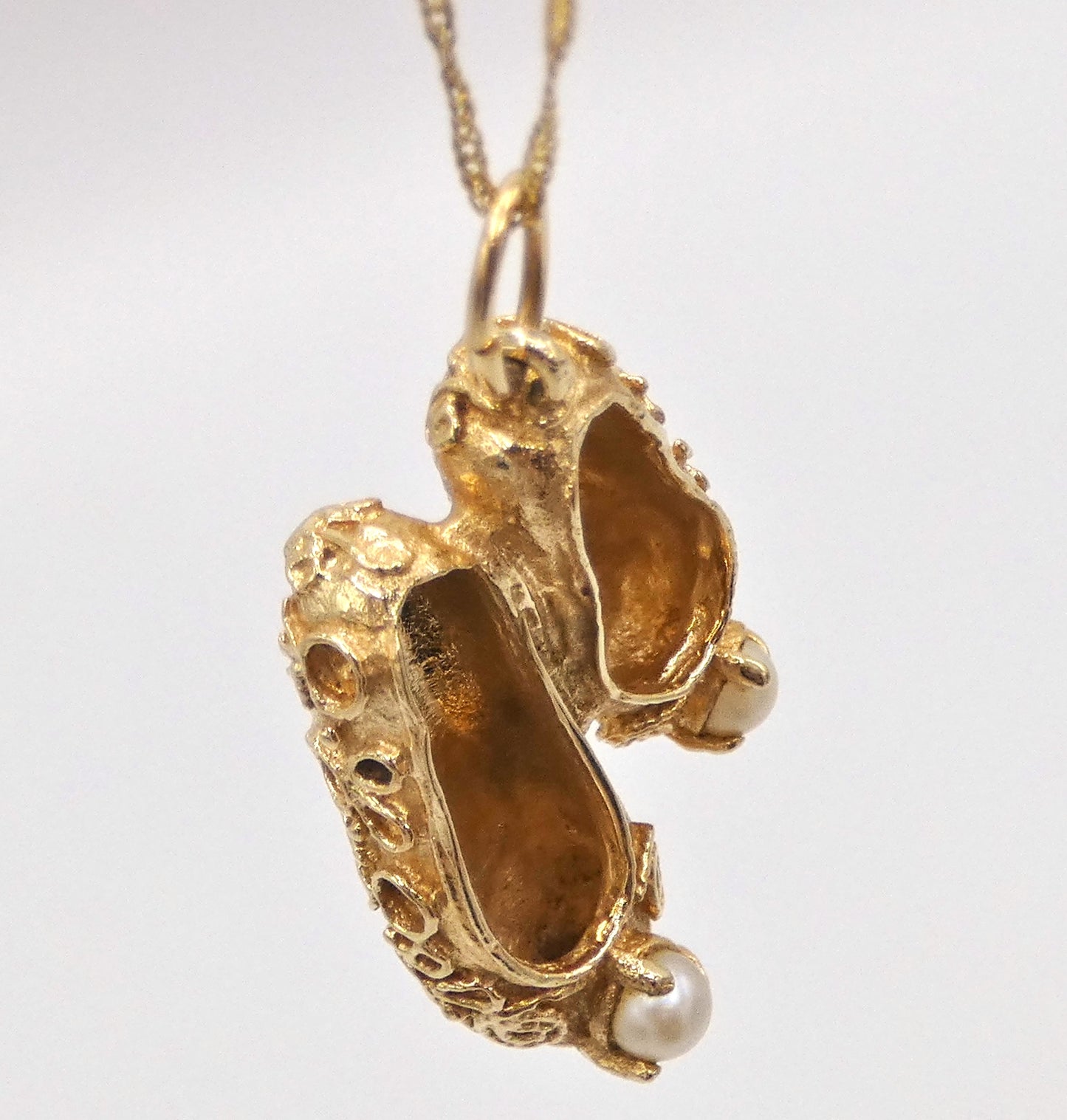 14K Gold Ballerina Slippers Necklace