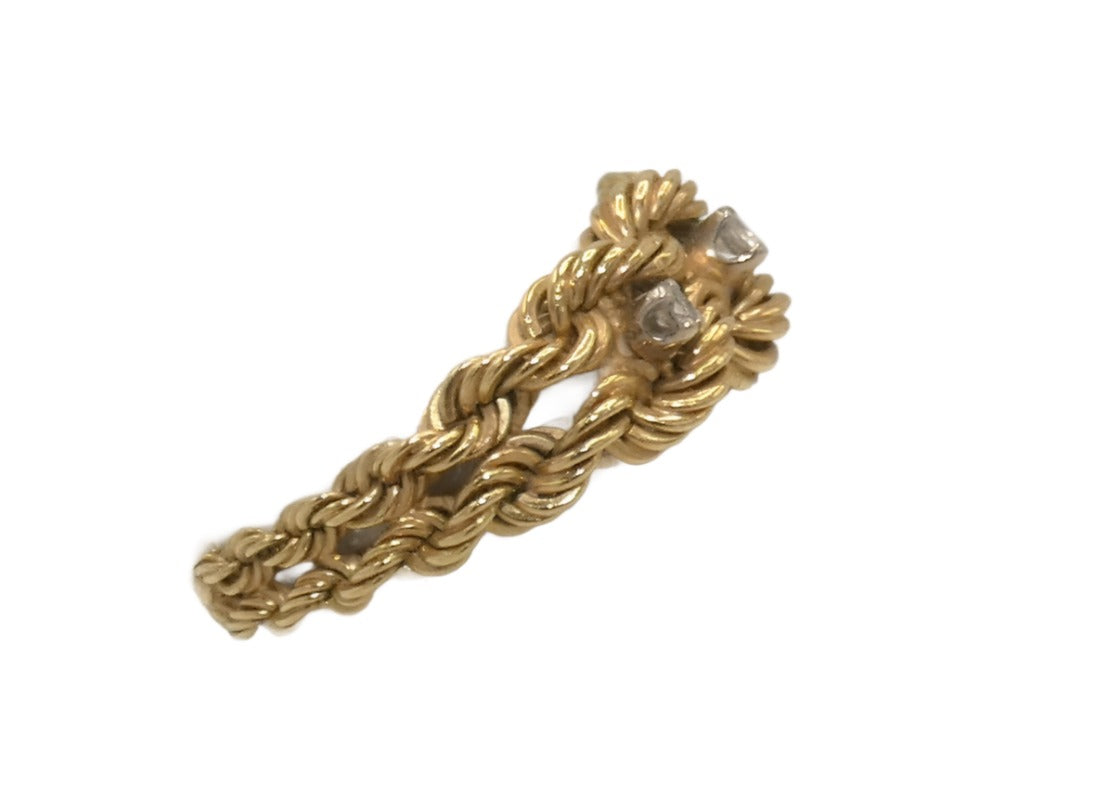 14K Necklace, Earrings, and Ring with Diamonds