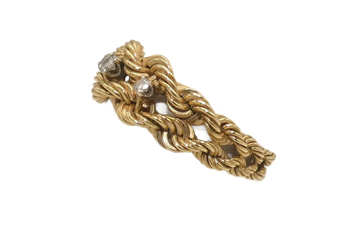 14K Necklace, Earrings, and Ring with Diamonds
