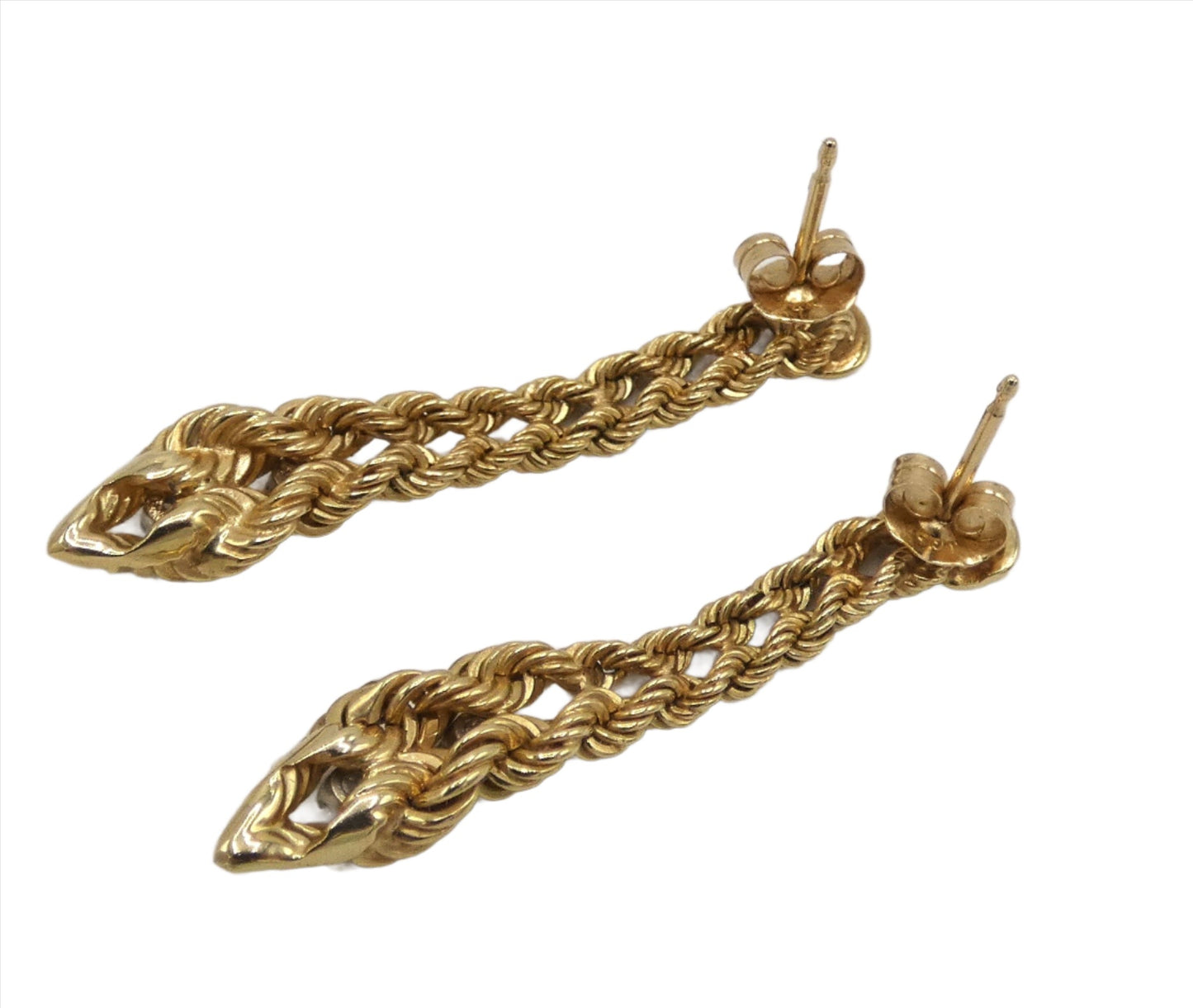 14K Necklace, Earrings, and Ring with Diamonds