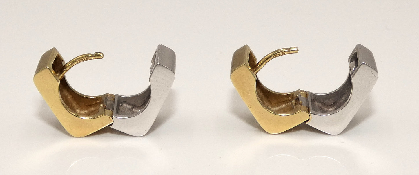 14K Yellow & White Gold Earrings