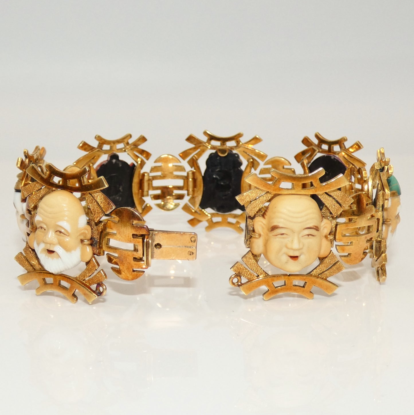 Japan's 7 Lucky Gods 14K Gold Bracelet