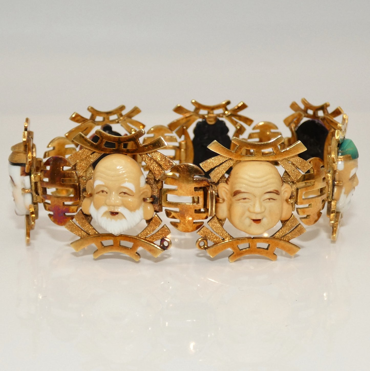 Japan's 7 Lucky Gods 14K Gold Bracelet