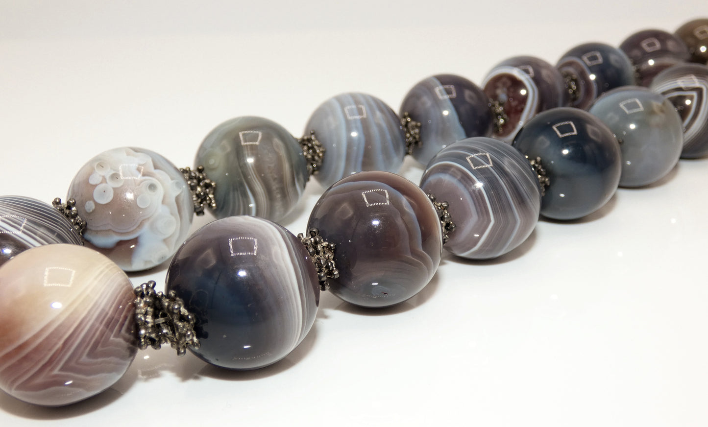 Large Banded Agate & Sterling Necklace