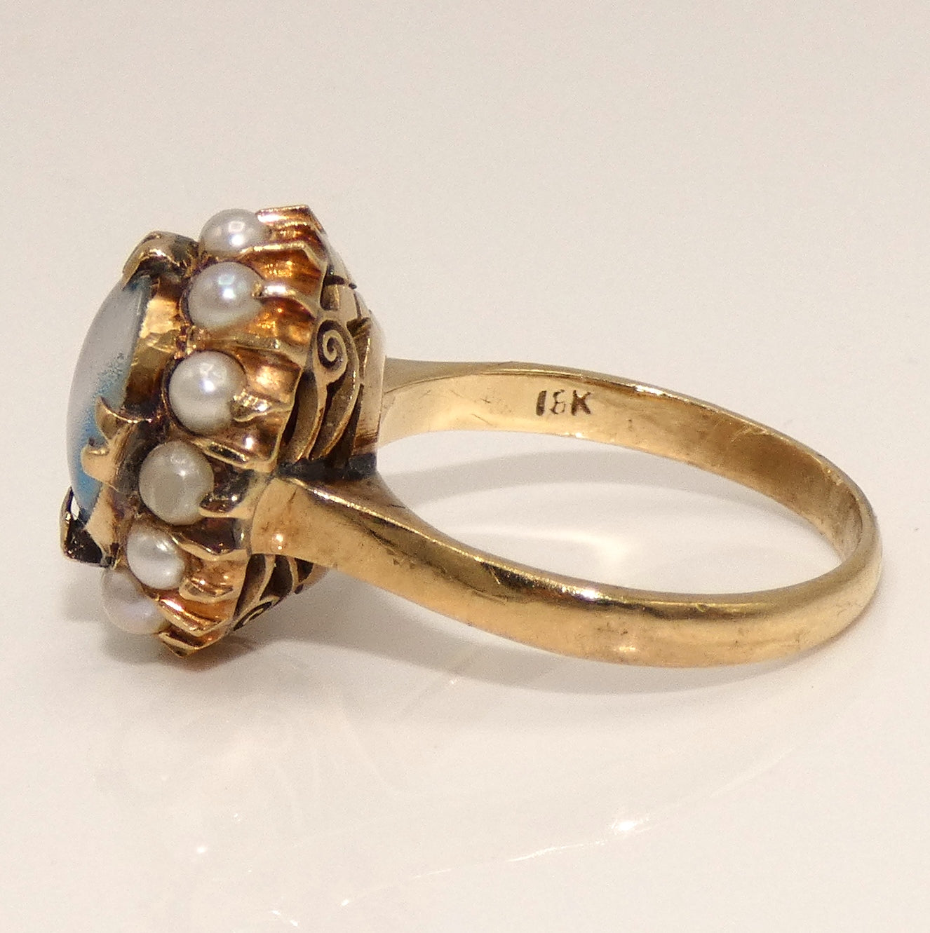 14K Gold Opal & Pearls Ring