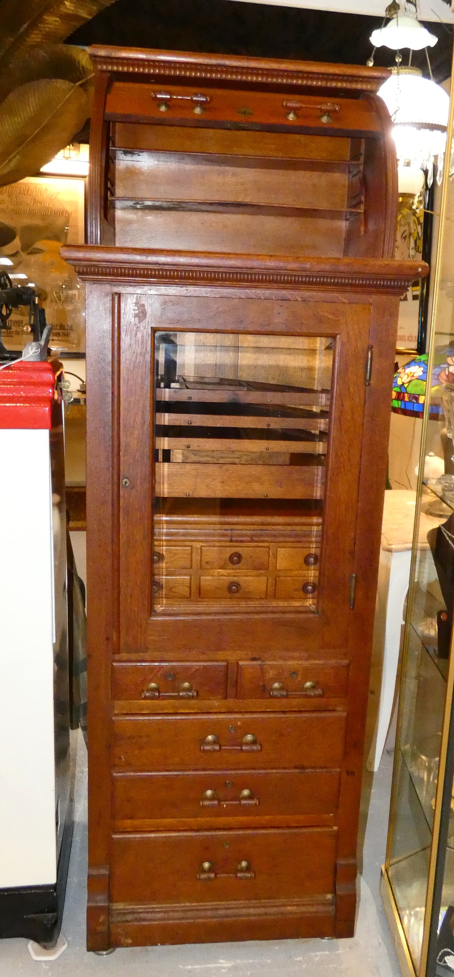 1870's Oak Dental Cabinet