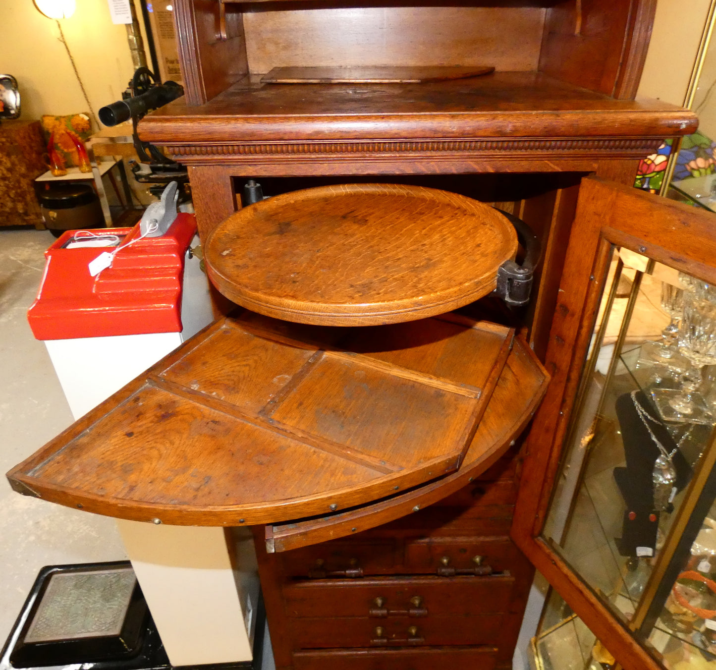 1870's Oak Dental Cabinet