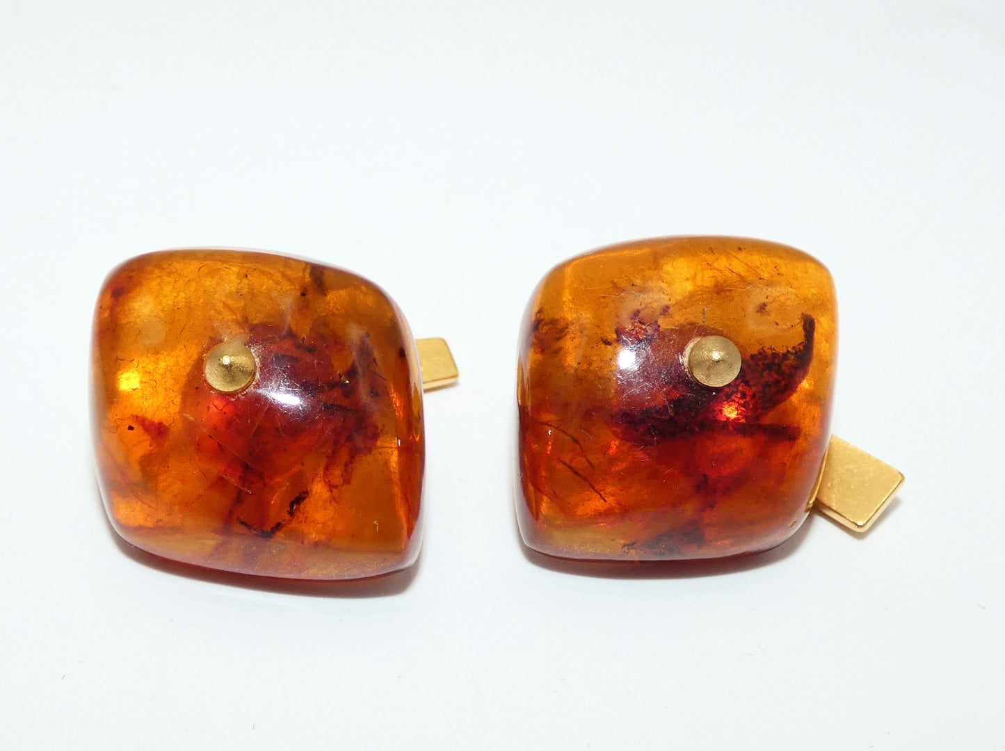 10K Gold Amber Cufflinks