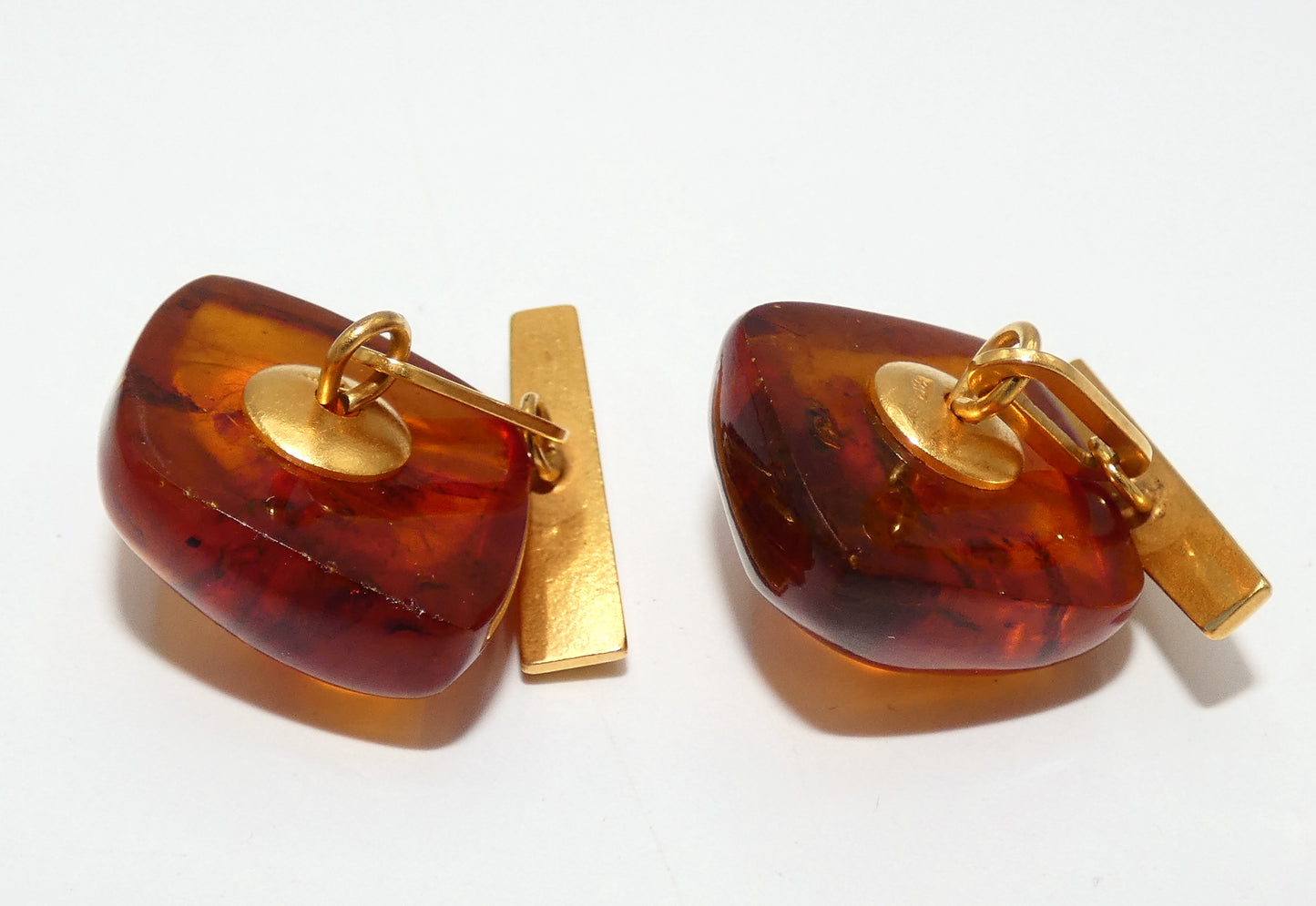 10K Gold Amber Cufflinks