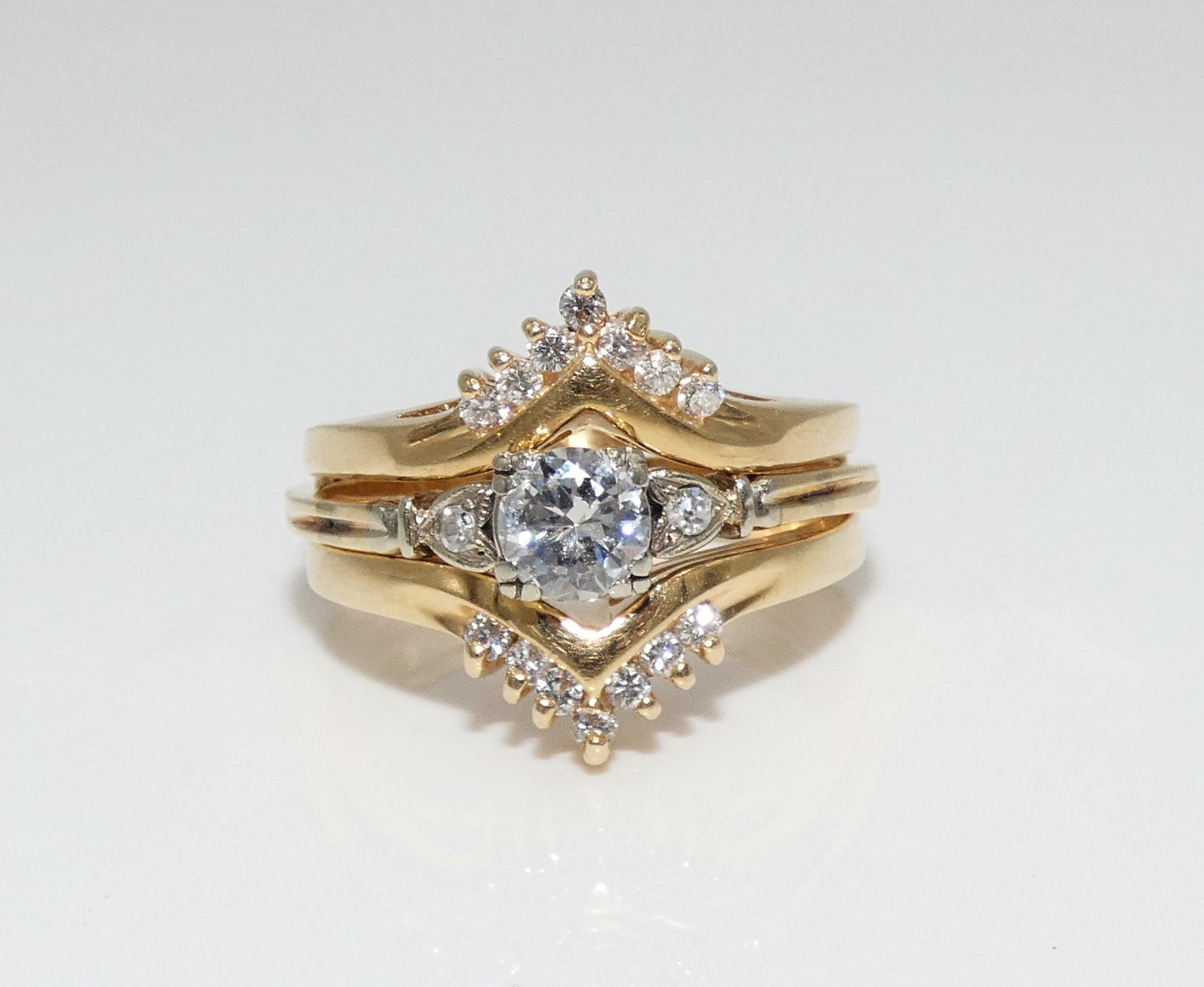 14K Gold 1/2c Diamond Ring with Enhancer