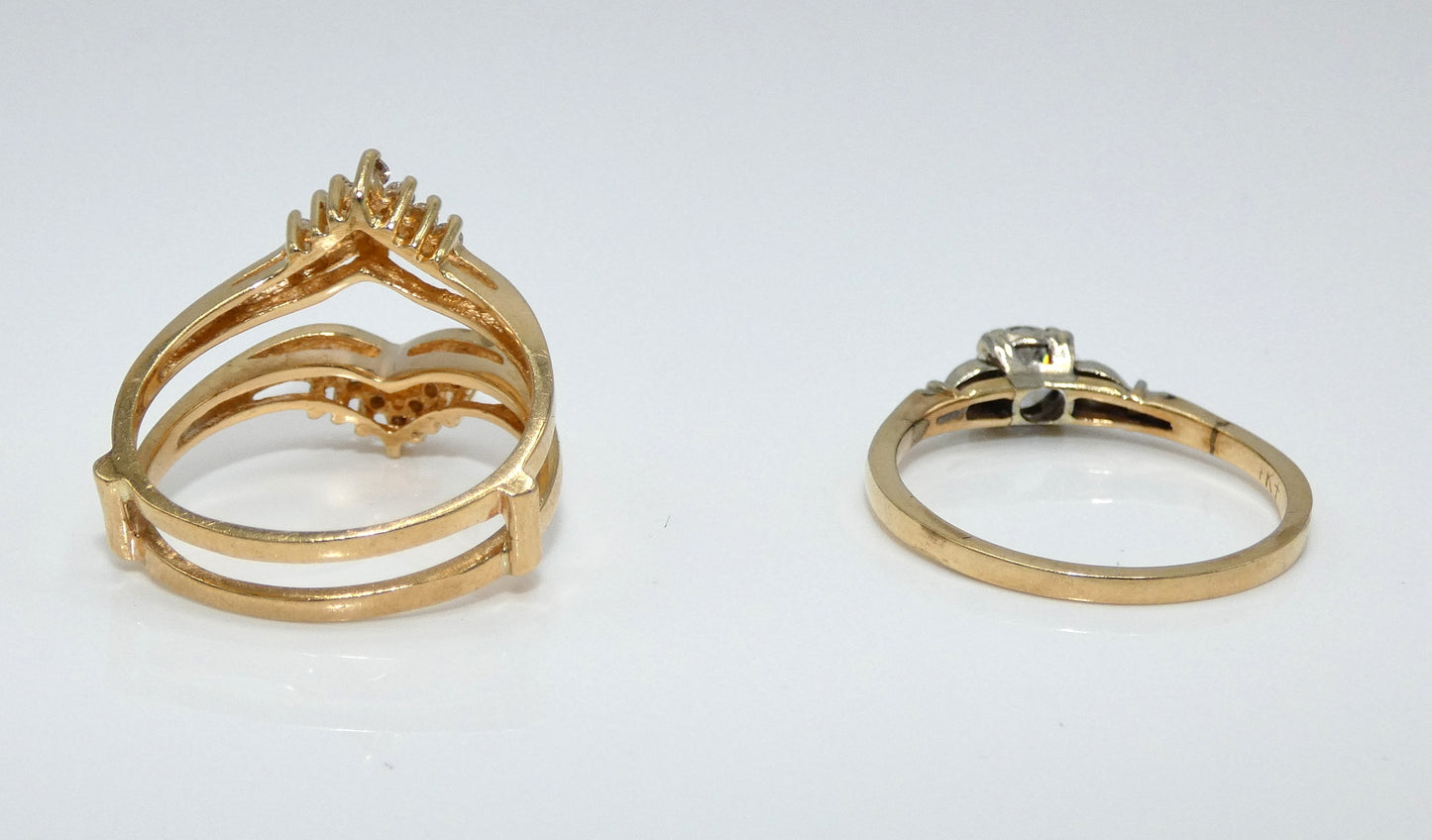 14K Gold 1/2c Diamond Ring with Enhancer