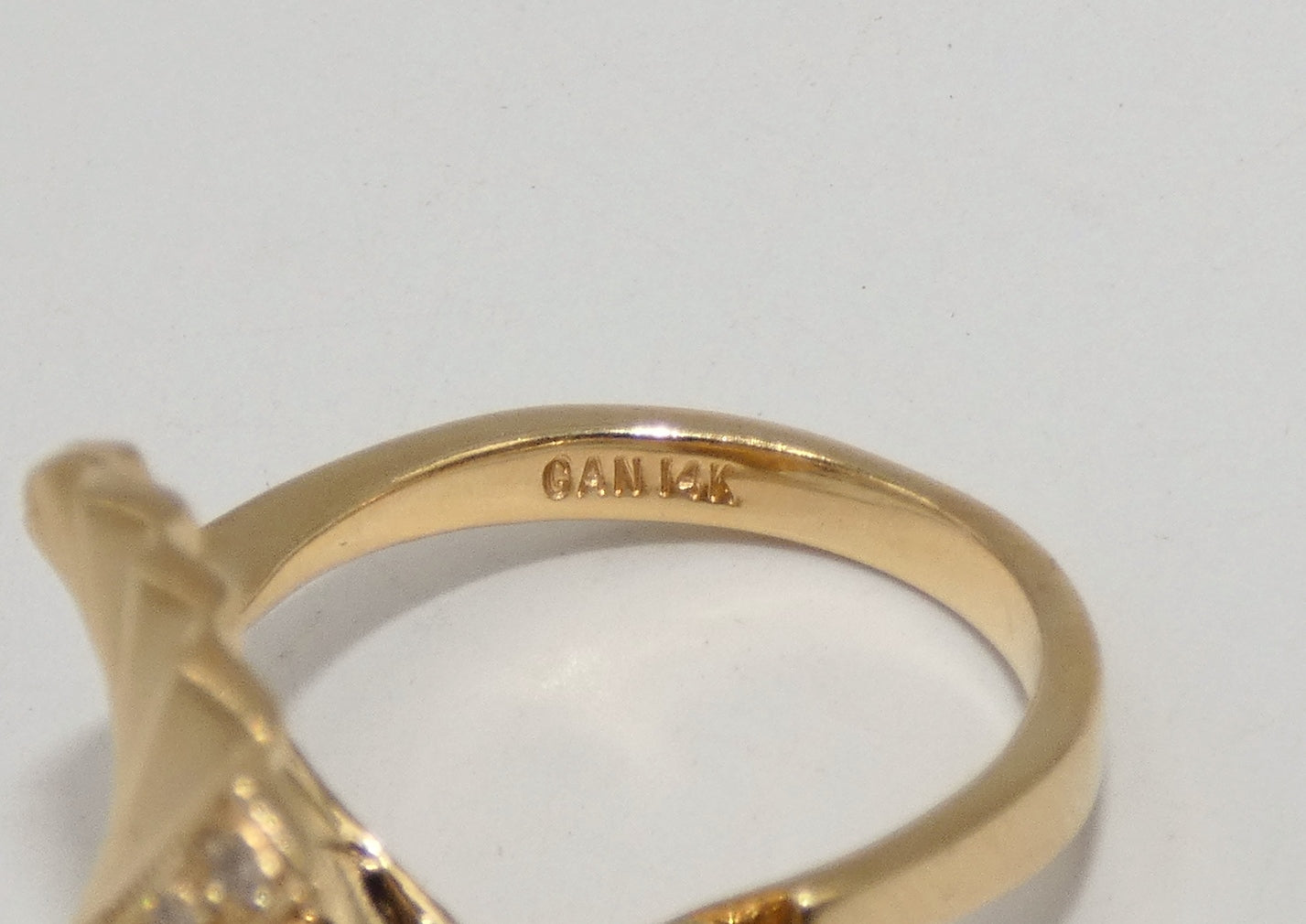 14K Gold Topaz & Diamond Statement Ring