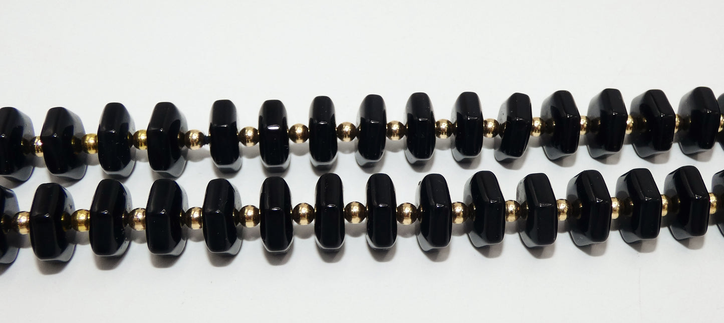 14k Gold & Onyx Bead Necklace