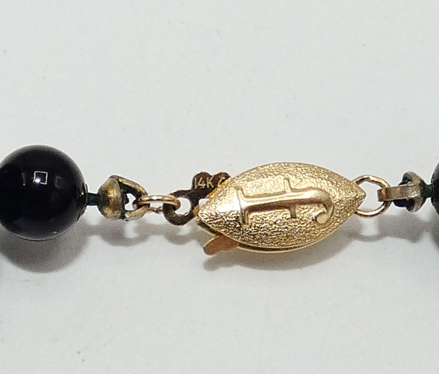 14k Gold & Onyx Bead Necklace