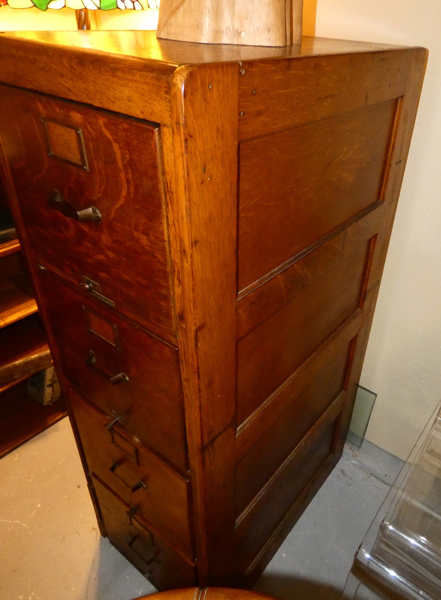 Four Drawer Oak File Cabinet