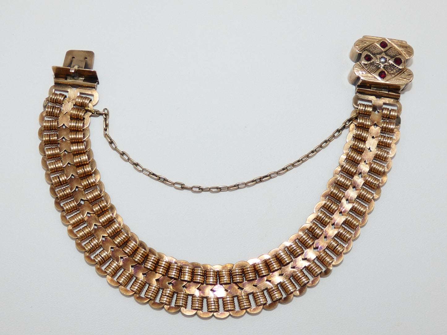 Victorian 10K Gold Book Chain Bracelet