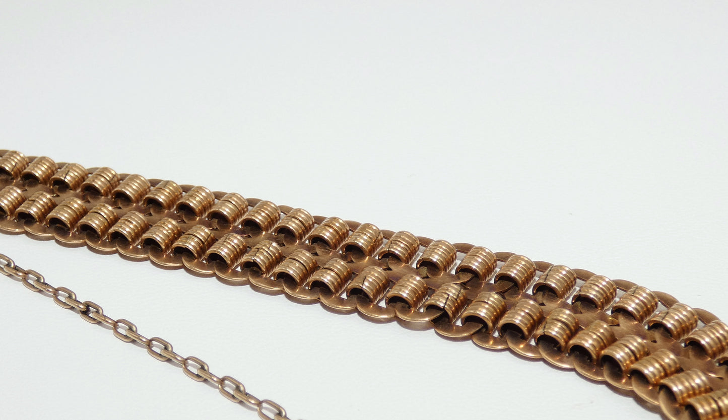 Victorian 10K Gold Book Chain Bracelet