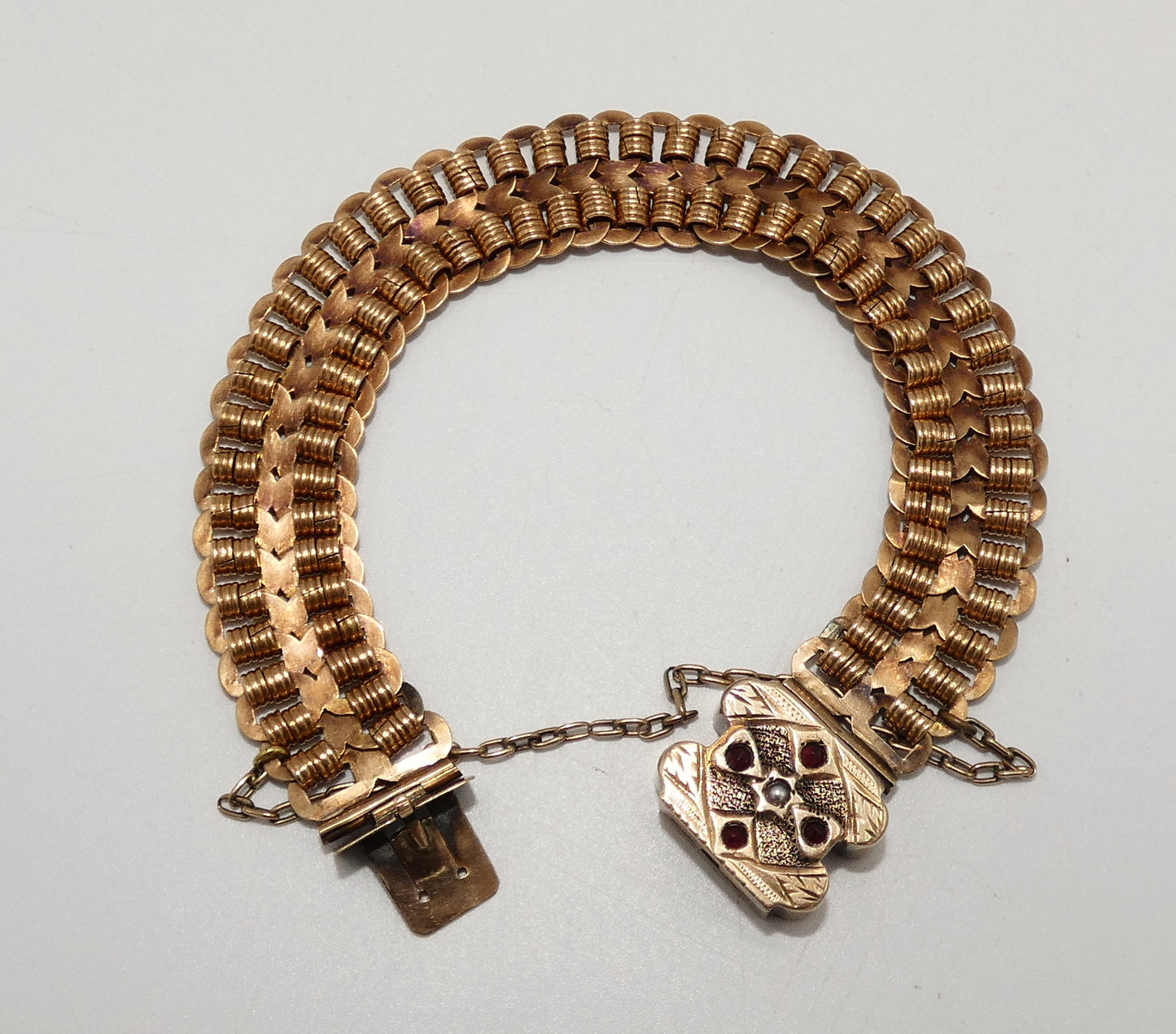 Victorian 10K Gold Book Chain Bracelet