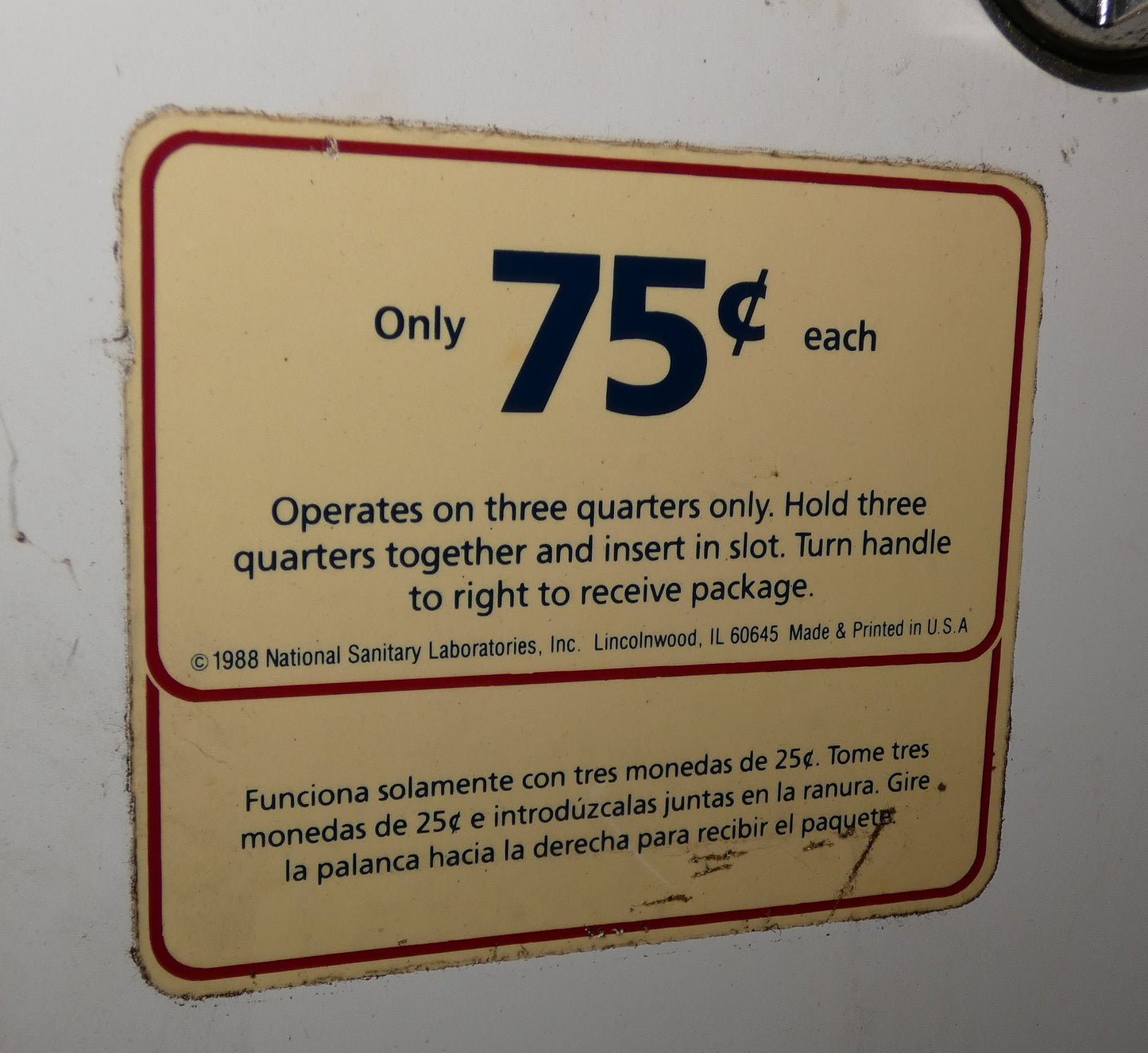 Condom Machine Coin OP 70's-80's