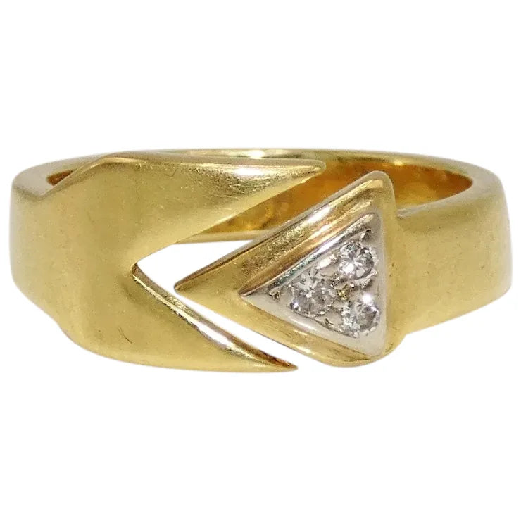 18K Gold Boris LeBeau Ring with 3 Diamonds