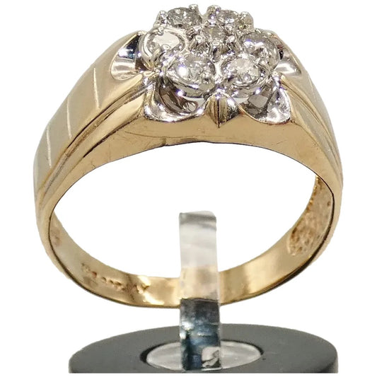 14K Gold Men's Ring with Diamonds