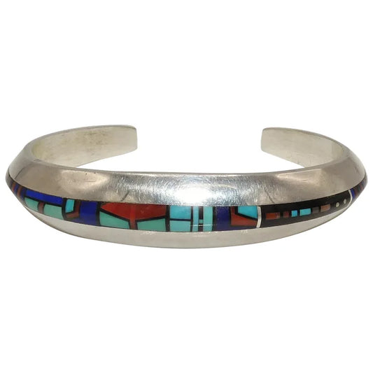 Jim Harrison Sterling Silver Inlay Cuff Bracelet