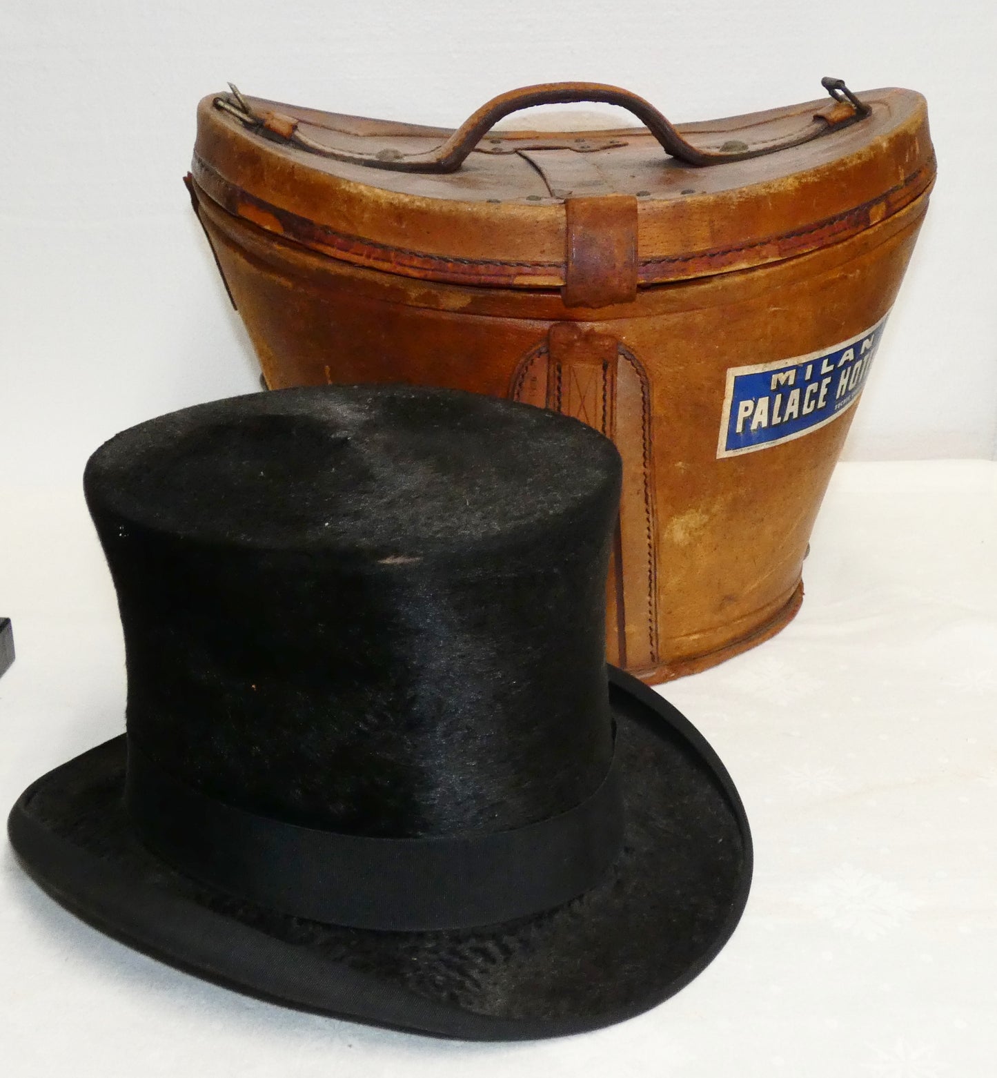 Top Hat Beaver with Leather Case Young Bros NY
