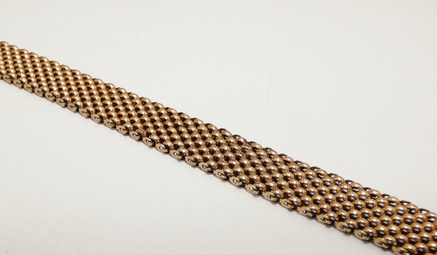 Victorian Gold Fill Slide Bracelet with Tassle & Garnets