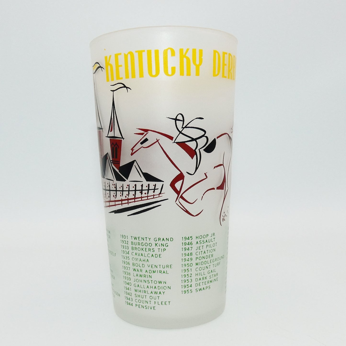 1956 Kentucky Derby Glass - 2 stars 3 tails
