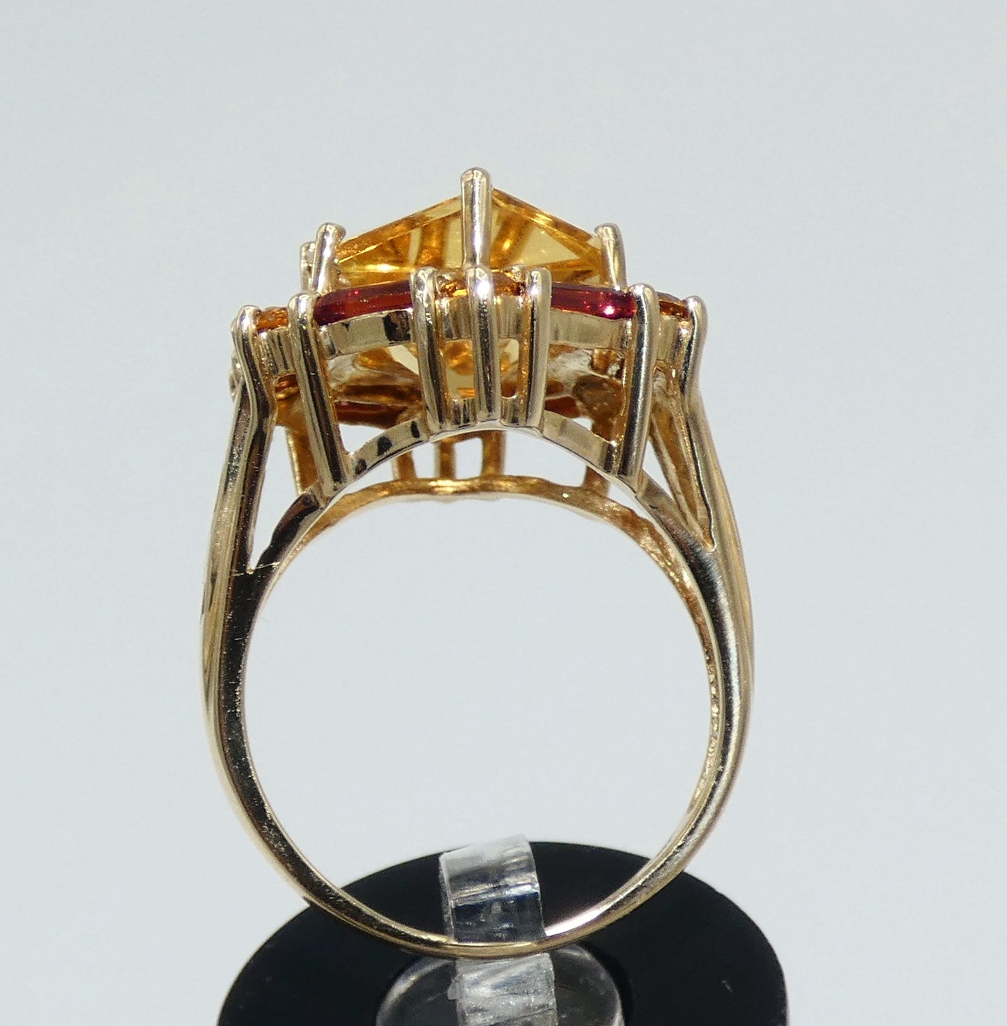 10K Gold Citrine & Tourmaline Ring