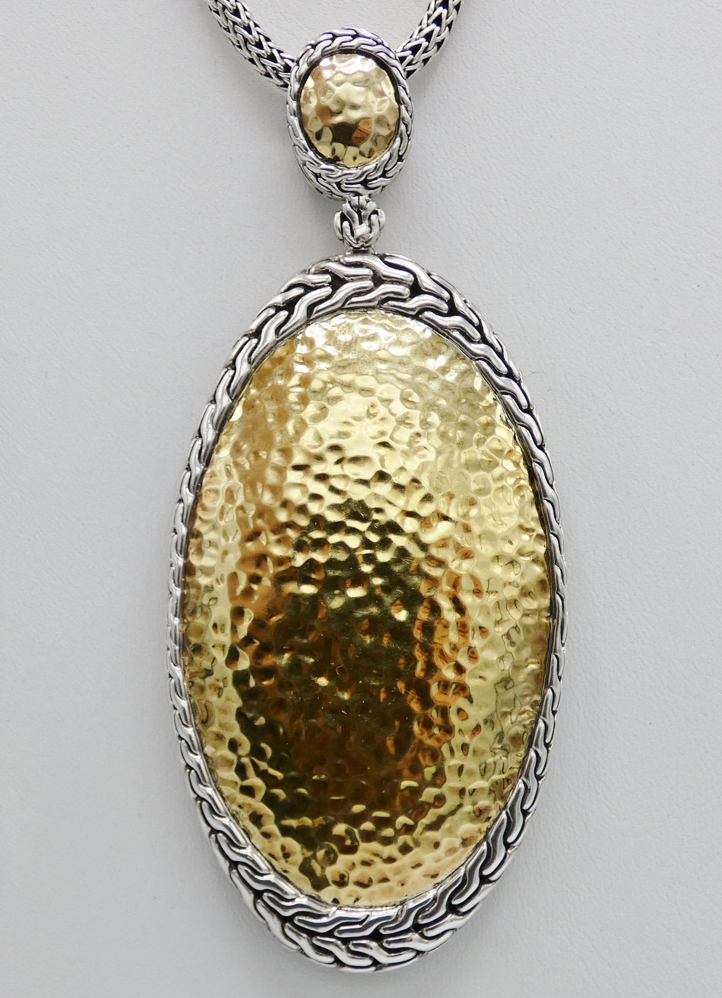 John Hardy Sterling Silver & 22k Gold Palu Hammered Pendant Necklace