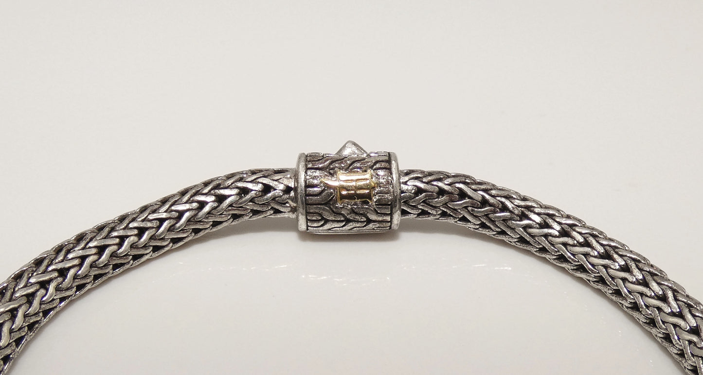 John Hardy Sterling Silver Reversible Bracelet with Pave Diamonds