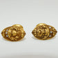 Art Nouveau 14K Gold FIxed Back Cufflinks with Diamonds