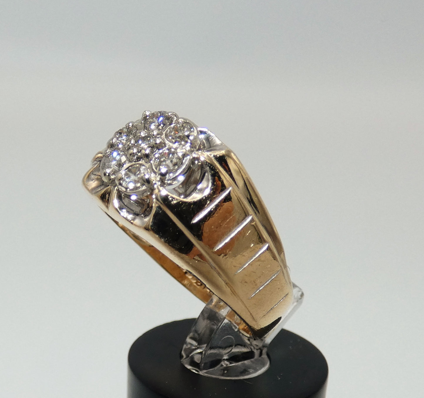 14K Gold Men's Ring with Diamonds