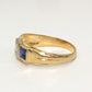 14K Gold Diamond & Sapphire Ring