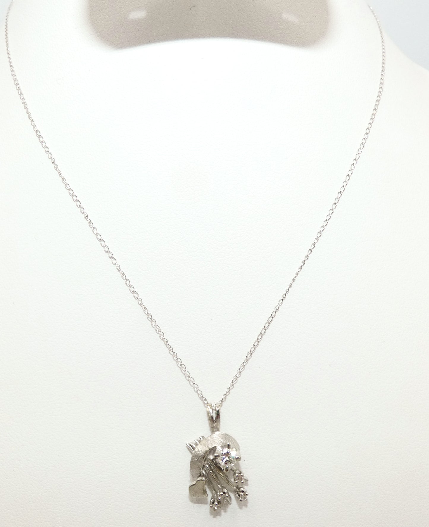 14K White Gold Shooting Star Necklace
